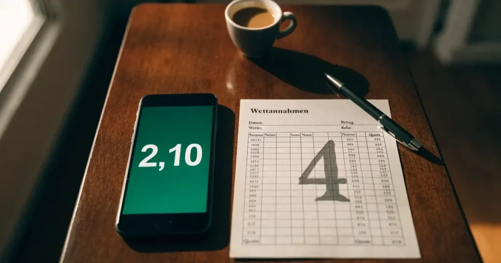 Ein Paar Fussballschuhe steht auf einer Holzbank in einer leeren Umkleide, Morgenlicht fällt durch ein kleines Fenster.