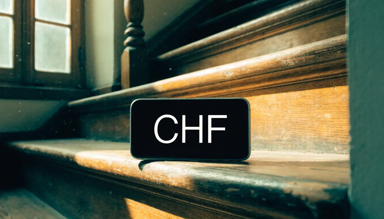 Ein Holzgeländer an einer Treppe in einem Altbau, durch ein Fenster fällt Licht auf die abgetretenen Stufen.
